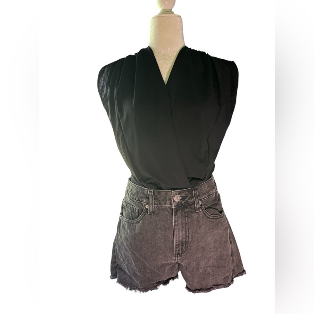 Garage Black Jean Shorts Distressed Cut-Off Style | Y2K 
| Boho-Chic | Shorts